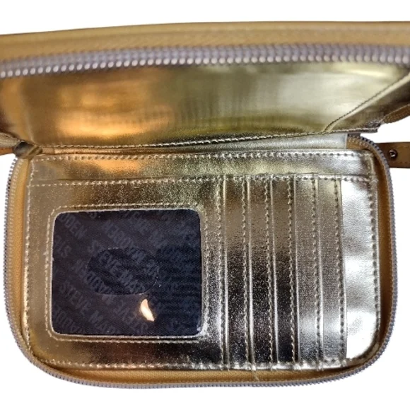 Steve Madden Mustard Yellow Leather Wristlet Wallet - Picture 10 of 13